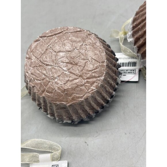 Kurt Adler sweets Christmas cup cake ornaments set of 2 squishy brown READ NEW - Picture 6 of 7